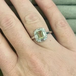 Sterling Silver Ring with Genuine Citrine Stone